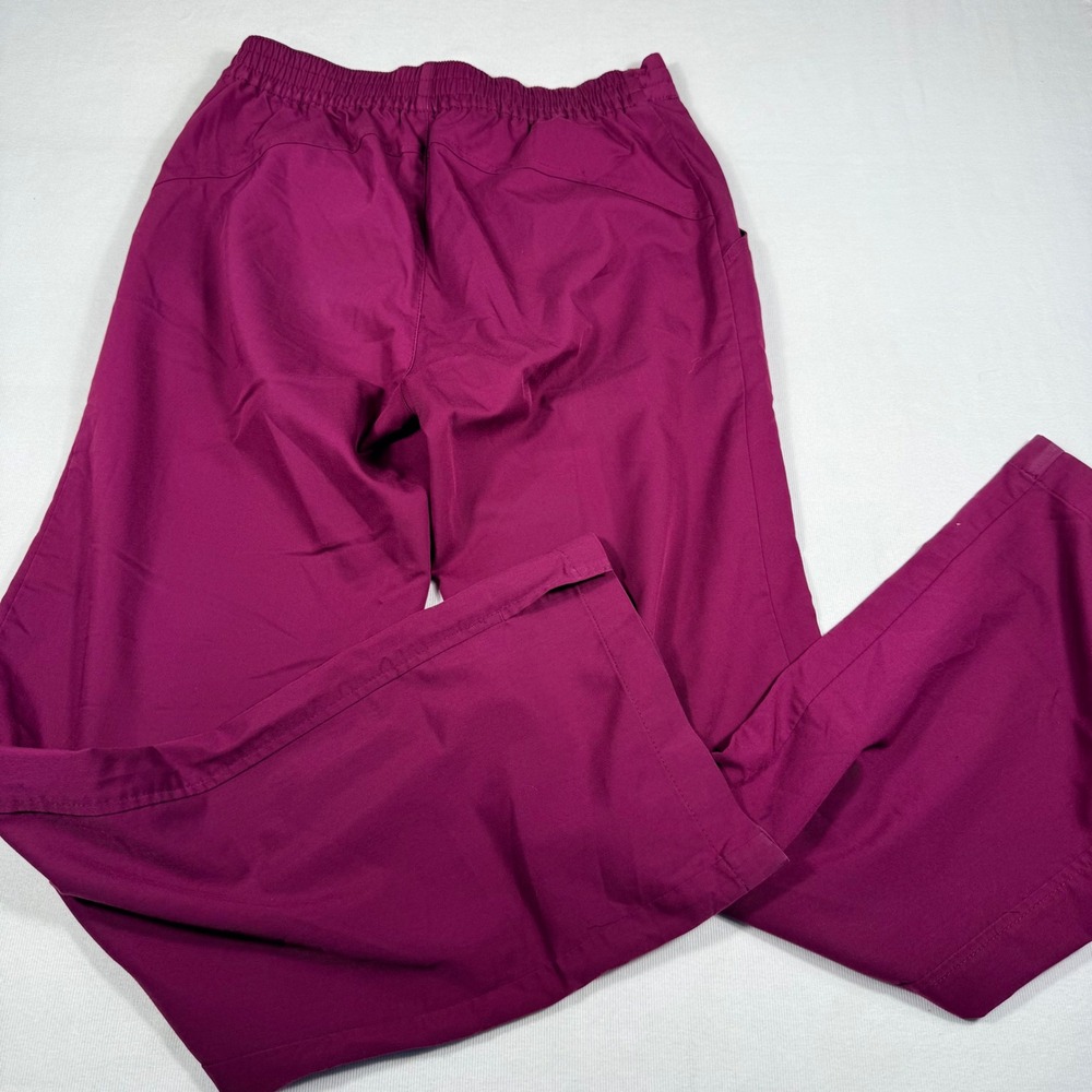 Healing Hands Purple Label Scrub Set XS Burgundy V-Neck Top Drawstring Pants - Picture 16 of 16